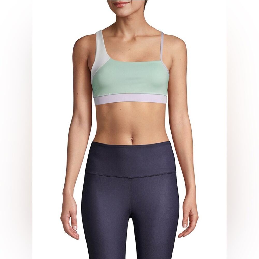 kate spade new york Colorblock Spliced one shoulder Sports Bra NWT $88 XS